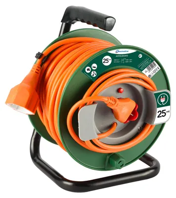 Kabelhaspel 25 m, 3G1,5 mm², mit Wärmeschutz und Kindersicherung