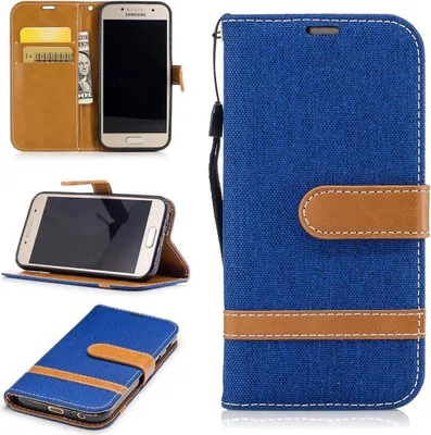 Produktbild von Tasche für Samsung Galaxy A3 2017 Jeans Cover Handy Schutz Hülle Case Blau