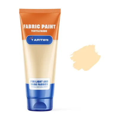 Produktbild von 7 Artists Stoffmalfarben Stofffarben Textilfarbe Creme Acrylfarbe Waschfest Auf Wasserbasis | Flasche 60 ml | Textilfarbe Waschmaschinenfest Nach Fixierung | Hochdeckend Für Dunkle Stoffe – Deckweiß