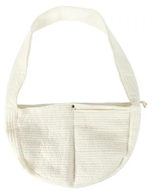 Imagen del producto de Bolsa de transporte para mascotas, hasta 9 kg, color beige, de uso manos libres, ideal para paseos