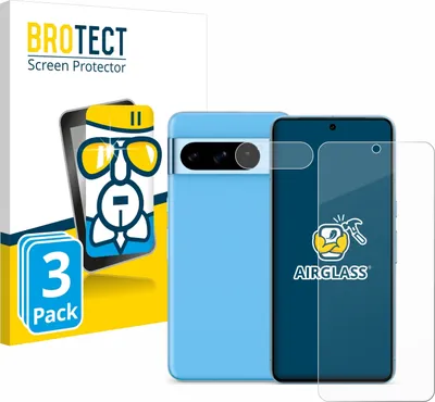 Produktbild von 3x BROTECT Schutzglas für Google Pixel 8 Pro (Display+Kamera) Schutzfolie Panzer Folie Glas Display Schutz klar