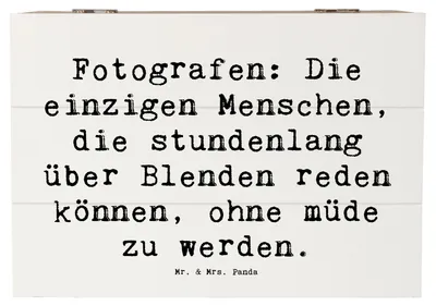 Produktbild von Mr. & Mrs. Panda Erinnerungsbox Spruch Fotografen Gespräche 22 x 15 cm - Weiß - Geschenk, Berufsliebe, Kiste, fotobox, Beruf, Leidenschaft, Porträts, Fotoenthusiasten