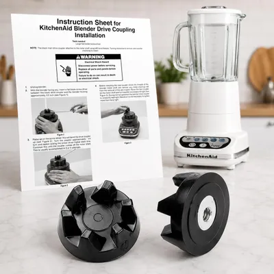 Produktbild von Original Kupplung Mitnehmer 9704230 mit Anleitung für KitchenAid Ultra Power Blender 5KSB52, 5KSB5 & 5KSB3