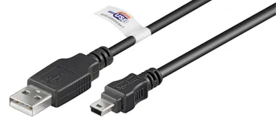 Produktbild von Goobay 93902, 1,8 m, Mini-USB B, USB A, USB 2.0, 0,48 Gbit/s, Schwarz