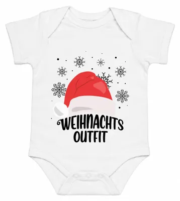 Productafbeelding van Kerstoutfit met kerstmanmotief, voor baby's, model body, wit, maat 6/12 maanden