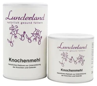 Produktbild von Lunderland Knochenmehl 350g 100% aus Rinder-Fleischknochen für Hund und Katze