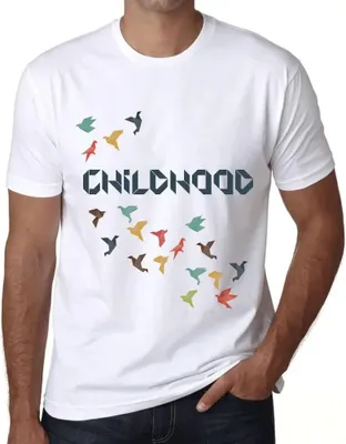 Produktbild von Herren Grafik T-Shirt Origami Kindheit – Origami Childhood – Öko-Verantwortlich Vintage Jahrgang Kurzarm Lustige Druck Geburtstag Geschenk Mann