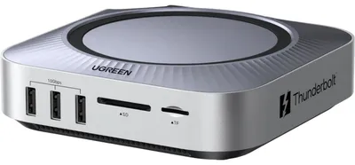 Zdjęcie produktu dla Ugreen 85883EU, Thunderbolt 5, M.2, DisplayPort, Thunderbolt 5, USB 3.2 Gen 2 (3.1 Gen 2) Type-A, MicroSD (TransFlash), SD, 120000 Mbit/s, Czarny, Szary, Aluminium