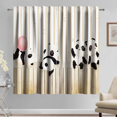 Productafbeelding van Kindergordijnen - Decoratieve panelen - Kamer aankleden - Verduisterend en isolerend - 117 x 138 cm - Lichtbruin