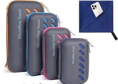 Produktbild von Famanu Mikrofaser-Reisehandtuch - schnelltrocknend, super saugfähig, ultrakompakt - ideal für Sport, Yoga und Reisen