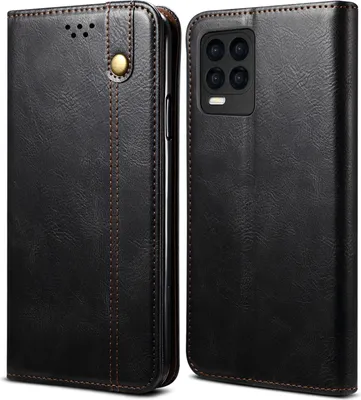Produktbild von OPPO Realme 8 Pro Hülle, LaimTop Leder Flip Brieftasche Schutzhülle für OPPO Realme 8 / Realme 8 Pro Schwarz