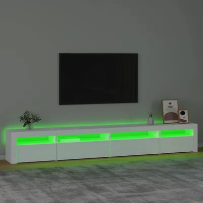 Zdjęcie produktu dla Szafka pod TV z oświetleniem LED, biała, 270x35x40 cm