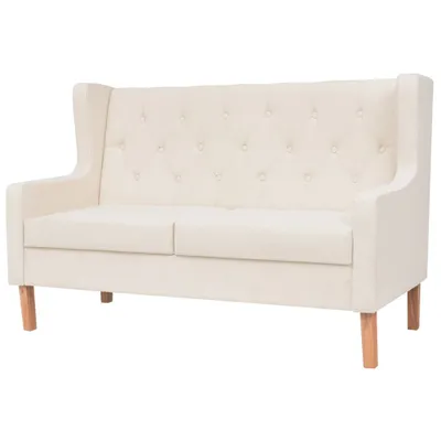 Image de vidaXL Ensemble de canapés 2 pièces tissu blanc crème