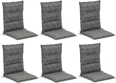 Produktbild von Gartenstuhlauflagen - Grau - Baumwolle - Polyester - Mittellehner - 6er Set