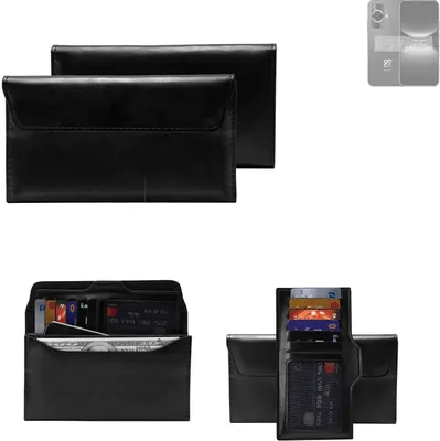 Produktbild von K-S-Trade Handy Hülle kompatibel mit Huawei nova 12 Lite Schutz Hülle Tasche Schutz Case Handytasche Kunstleder schwarz, 1x
