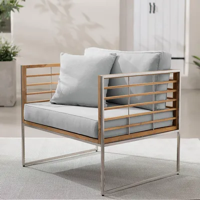 Produktbild von home24 Gartensessel - Webstoff / Teak Massiv