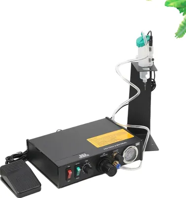 Produktbild von Halbautomatischer Klebstoffspender, einstellbares Tropfvolumen 0,01 ml, Wiederholgenauigkeit 0,5 %, manuelle und automatisierte Steuerung, Spritzintervall 0,1-9,9 s, langlebiger Kupferdrahttransformator