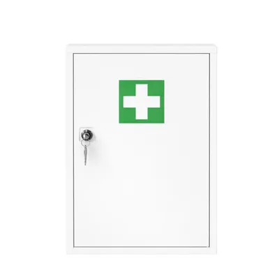 Produktbild von FAP Verbandschrank A, Metall, 2 Fächer, weiß, inkl. Schloss (leer, ohne Füllung)