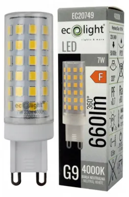 Zdjęcie produktu dla Żarówka LED 7W 660lm 4000K G9 Eco Light EC20749