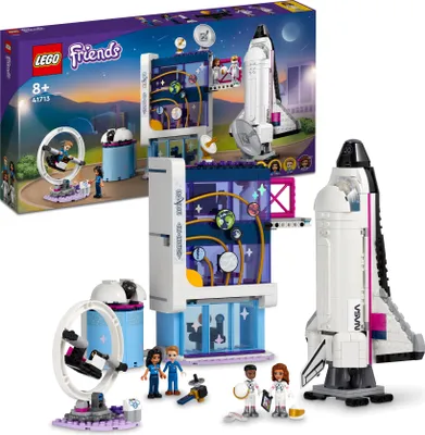 Produktbild von LEGO 41713 Friends Olivias Raumfahrt Akademie Weltraum-Spielzeug mit Raumschiff Space Shuttle und Astronauten-Figuren, Lernspielzeug ab 8 Jahre