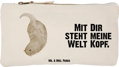 Produktbild von Mr. & Mrs. Panda Mäppchen Otter Kopfüber Größe S Klein - Weiß - Geschenk, Etui, Kulturbeutel, Liebe, Federmappe, aufbewahrungstasche, Kosmetiktasche, Niedlich, Seeotter