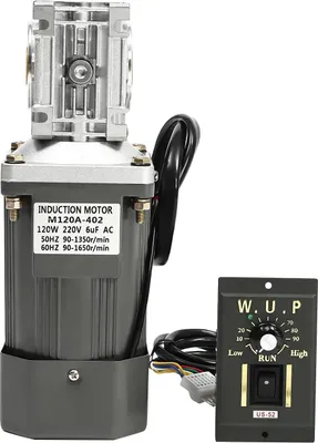 Produktbild von Elektrischer AC Schneckengetriebemotor - M120A-401 - 220V - 120W - 60 U/min - Drehzahlregler - Schwarz