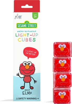 Obrázok produktu pre Glo Pals Elmo Ulica Sezamkowa - Kostki sensoryczne świecące w wodzie 4 szt.