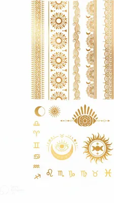 Produktbild von Wahrsagerin Klebetattoos gold-metallic - Fasching Halloween Karneval