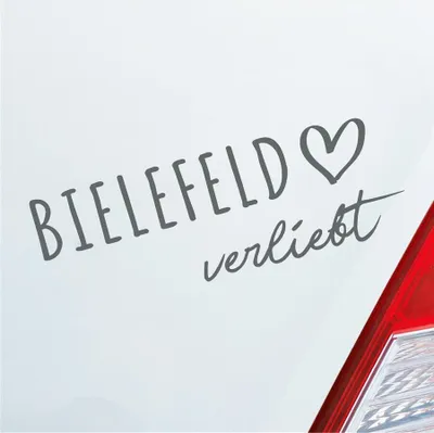 Produktbild von Auto Aufkleber Bielefeld verliebt Herz Stadt Heimat Liebe Car 19x7 cm Grau Sticker Heckscheibenaufkleber
