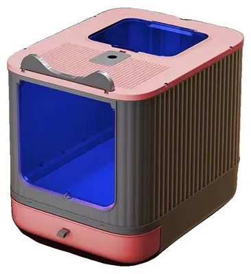 Zdjęcie produktu dla Kuweta dla kota, sterylizacja UV, wszechstronny design, różowa