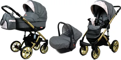 Produktbild von BabyLux® Lumio | 3in1 Kinderwagen Set | Flaxen | Kombikinderwagen | Kinderwagenset | Buggy + Bab