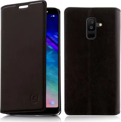 Produktbild von Samsung Galaxy A8 Plus (2018) Flipcover Echt-Leder Schwarz
