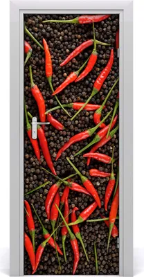 Produktbild von Tulup Türaufkleber 75x205 cm Dekorative Aufkleber Selbstklebend Wasserdichte Tapete Abnehmbar Schlafzimmer Wohnzimmer Wohnkultur - Chilischoten