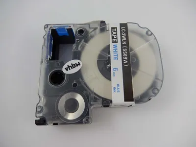 Produktbild von vhbw Schriftband-Kassette Ersatz für Epson LC-2WLN für Etiketten-Drucker 8m x 6mm Blau auf Weiß