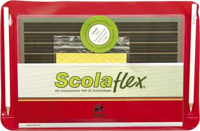Produktbild von Schülertafel-Set Original Scolaflex L1A Kunststoff 25,9 x 17,7 cm schwarz. Packung mit 10 Stück