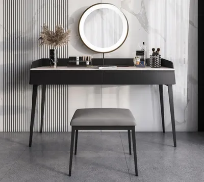 Immagine prodotto di Tavolino da toilette nero moderno Cassettone di legno Tavolo cosmetico di design Nuovo
