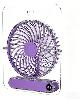 Produktbild von ZELURXX Ultradünner faltbarer USB-Tischventilator, leise Mini-Lüfter, 7-Blatt, tragbar, 5-Stufen, für Büro/Schreibtisch/Küche, Lila