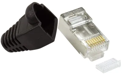 Productafbeelding van 10 x Krimpstekker RJ45 met knikbescherming en inrijghulp - CAT 6, 5e