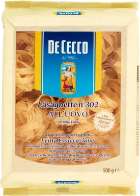 Produktbild von 10x De Cecco Lasagnette All'uovo Pasta mit ei Nr. 302 - 500g + Italian Gourmet polpa 500g