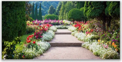 Produktbild von Acrylglasbilder 120x60 Wandbild Druck Treppen Garten Natur