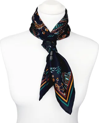 Produktbild von FRAAS Seidentuch Halstuch schwarz Paisley grün 70x70cm