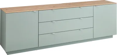 Produktbild von TV-Sideboard Fernsehschrank grün mit Artisan Eiche, Breite 240 cm CUST-36