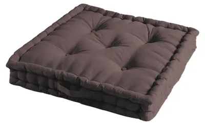 Image de Coussin de sol matelassé en coton Taupe 60 x 60 cm