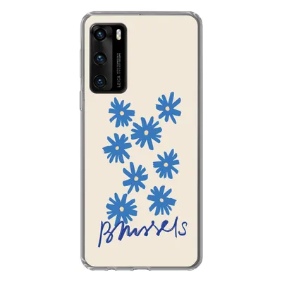 Produktbild von MuchoWow® Handyhülle Schutzhülle Hülle für Huawei P40 Blume - Design - Brüssel - Minimalismus Silikon Softcase Handy Hülle - Handytasche