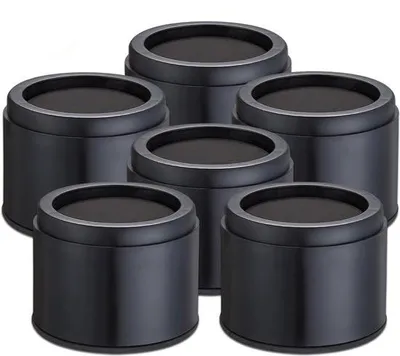 Zdjęcie produktu dla JustValue Podwyższenie do mebli okrągłe – zestaw 6 sztuk – 8 cm – 4535 kg – czarne