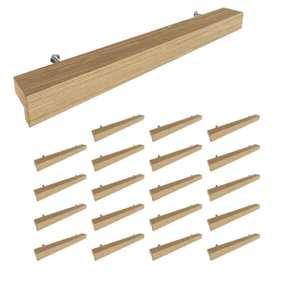 Produktbild von Sossai Holz Möbelgriffe aus Eiche | GAH01 | Lochabstand 160mm, Länge 220mm, 20 Stück