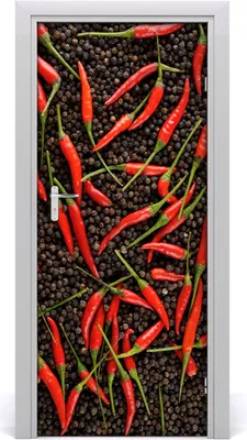 Produktbild von Tulup Türaufkleber 85x205 cm Dekorative Aufkleber Selbstklebend Wasserdichte Tapete Abnehmbar Schlafzimmer Wohnzimmer Wohnkultur - Chilischoten