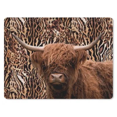 Produktbild von MuchoWow® Mauspad Mousepad Schottischer Highlander - Pantherdruck - Tiere 23x19 cm - Mousepads - Maus Mat - Pad - Mausunterlage - Schreibtischunterlage - Mauspad