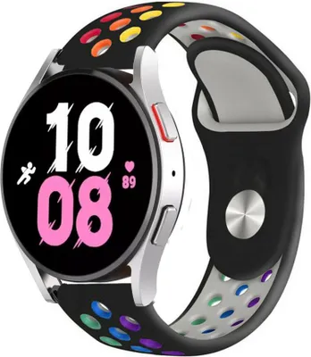 Produktbild von Strap-it Samsung Galaxy Watch 5 - 44mm Sportarmband (Schwarz/Bunt)
