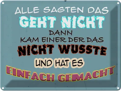 Produktbild von vianmo Blechschild 30x40 cm alle sagten das geht nicht dann Spruch Zitat